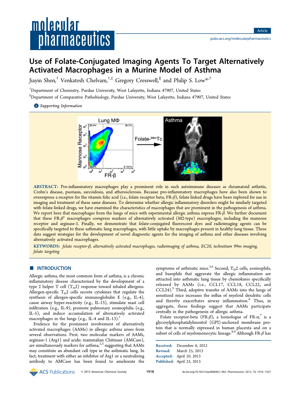 Use of Folate-Conjugated Imaging Agents to Target Alternatively