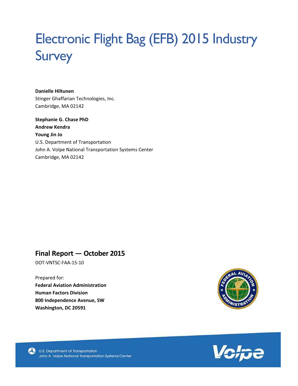 Electronic Flight Bag (EFB) 2015 Industry Survey