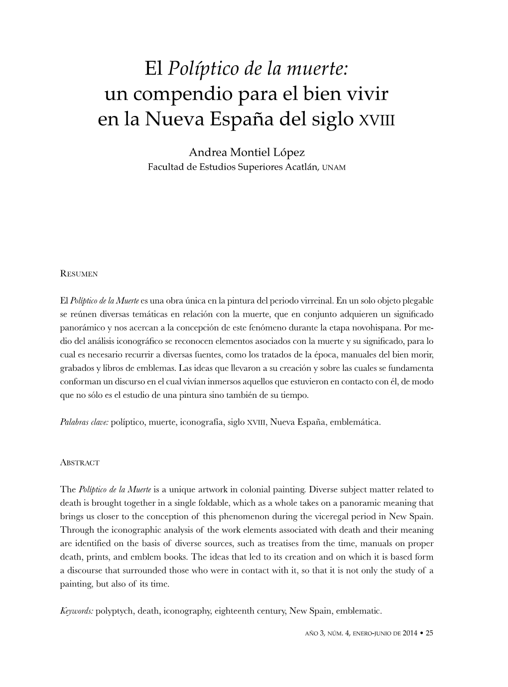 El Políptico De La Muerte: Un Compendio Para El Bien Vivir En La Nueva España Del Siglo Xviii