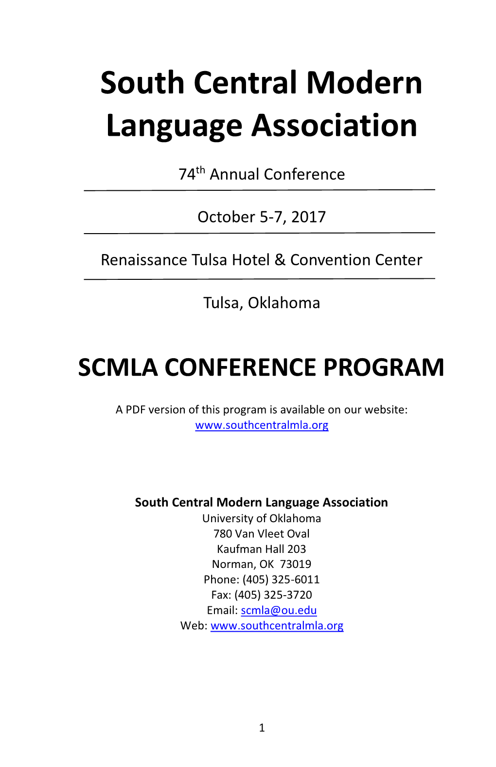 Scmla Conference Program