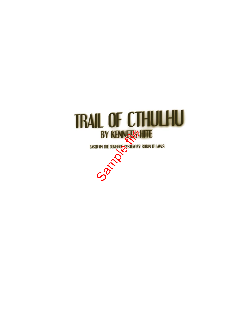 Sample File TRAIL of CTHULHU