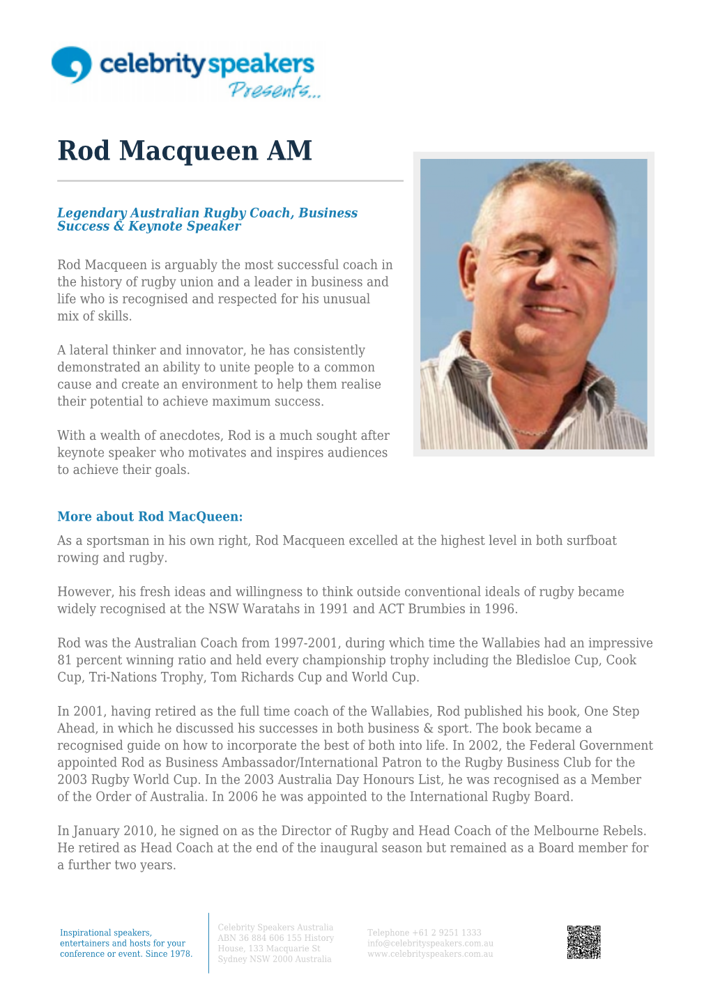 Rod Macqueen AM