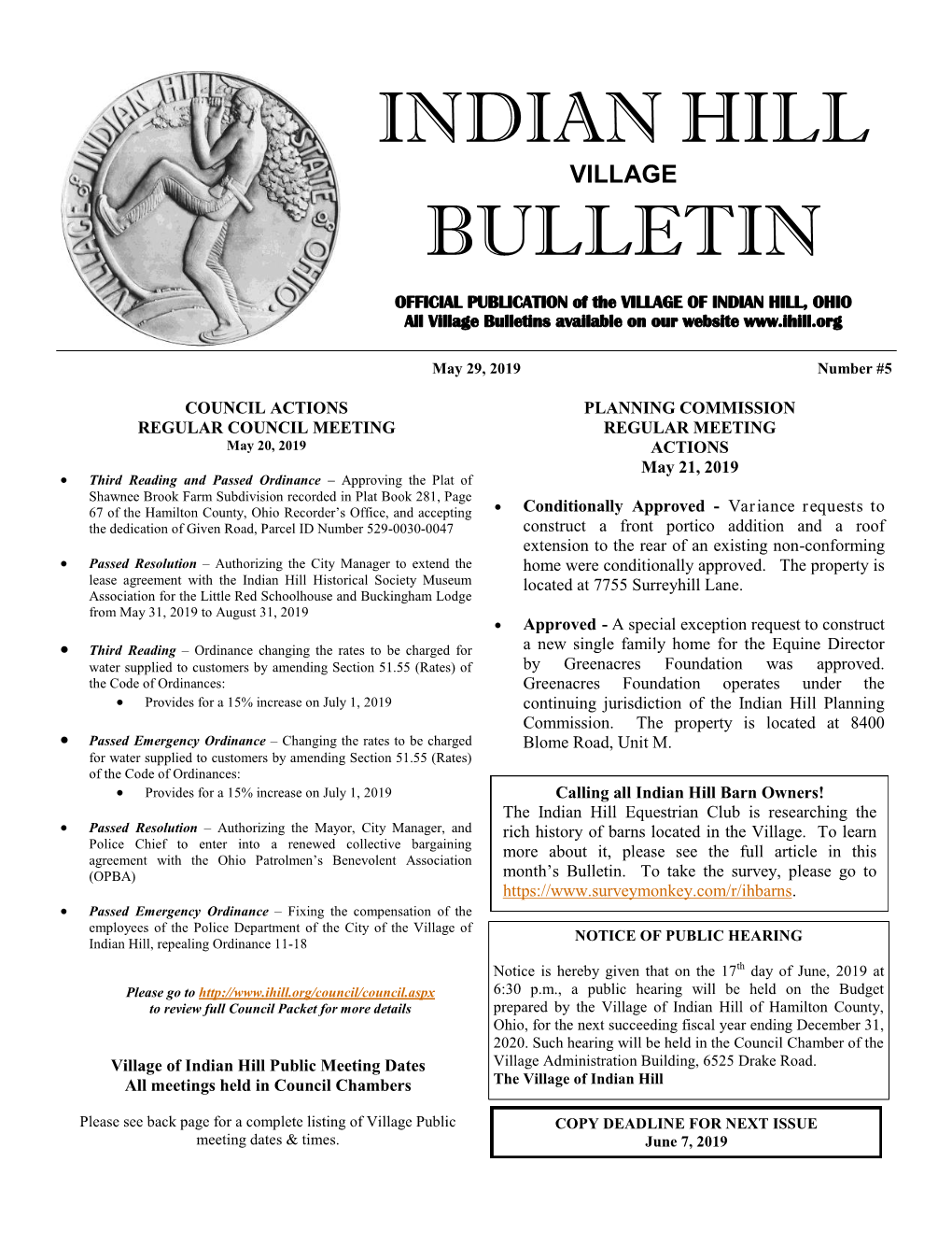 Village Bulletin