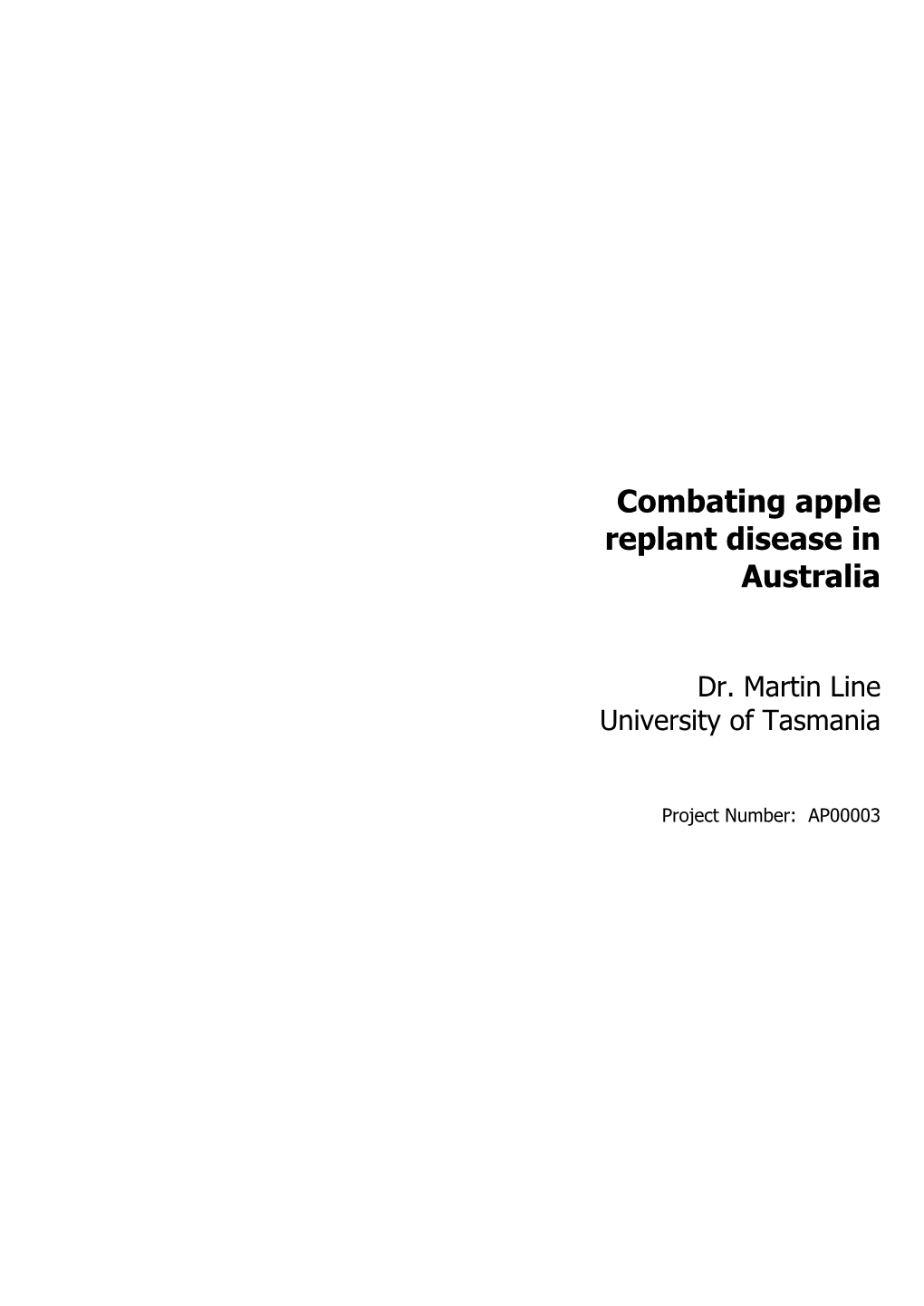 Combating Apple Replant Disease in Australia