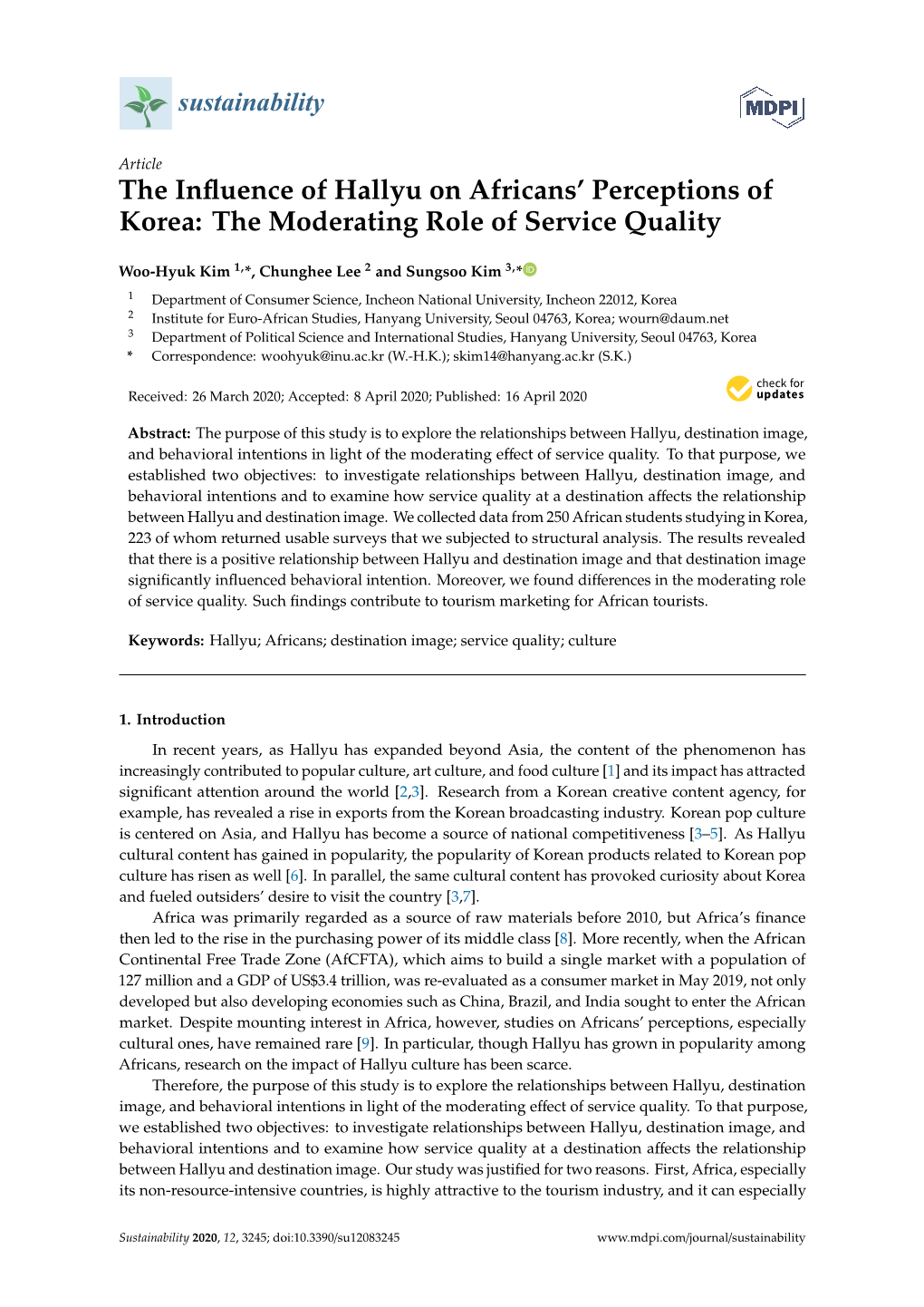 The Influence of Hallyu on Africans' Perceptions of Korea