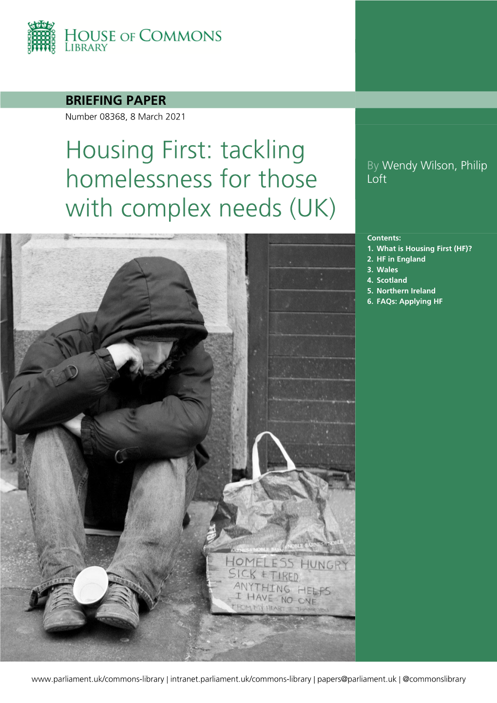 Housing First: Tackling Homelessness for Those with Complex Needs (UK)