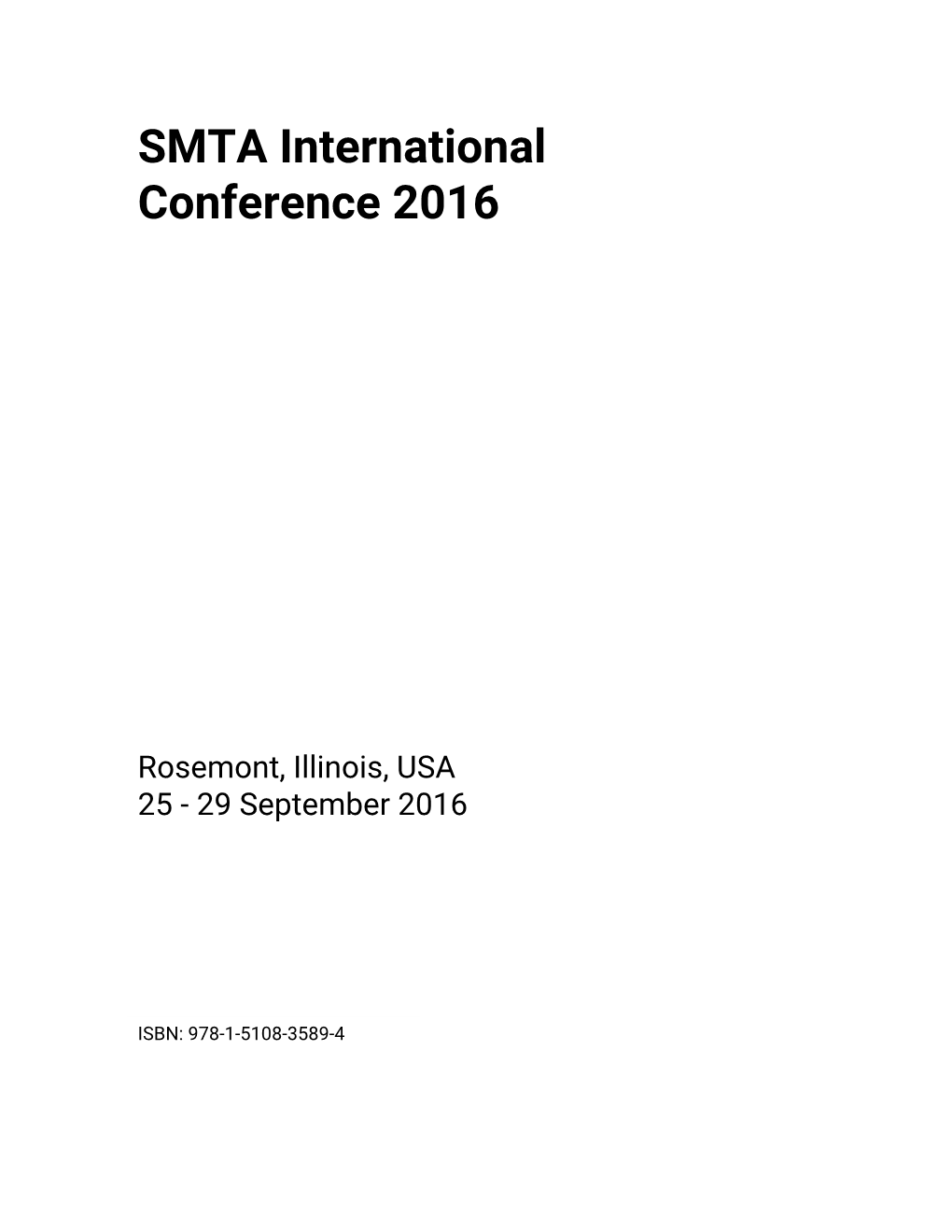 SMTA International Conference 2016