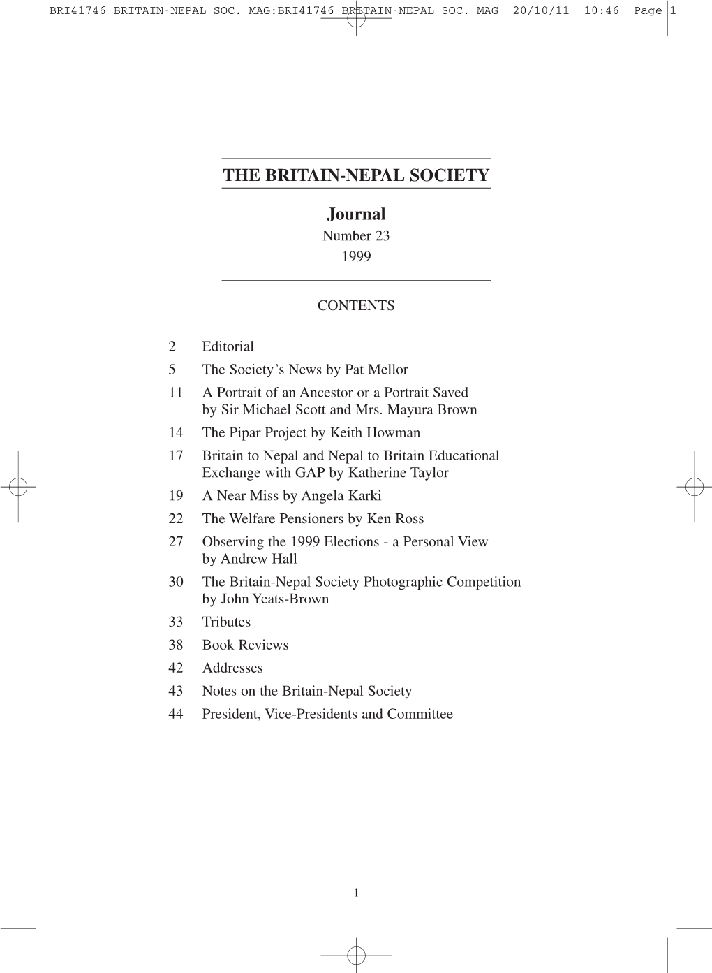 THE BRITAIN-NEPAL SOCIETY Journal