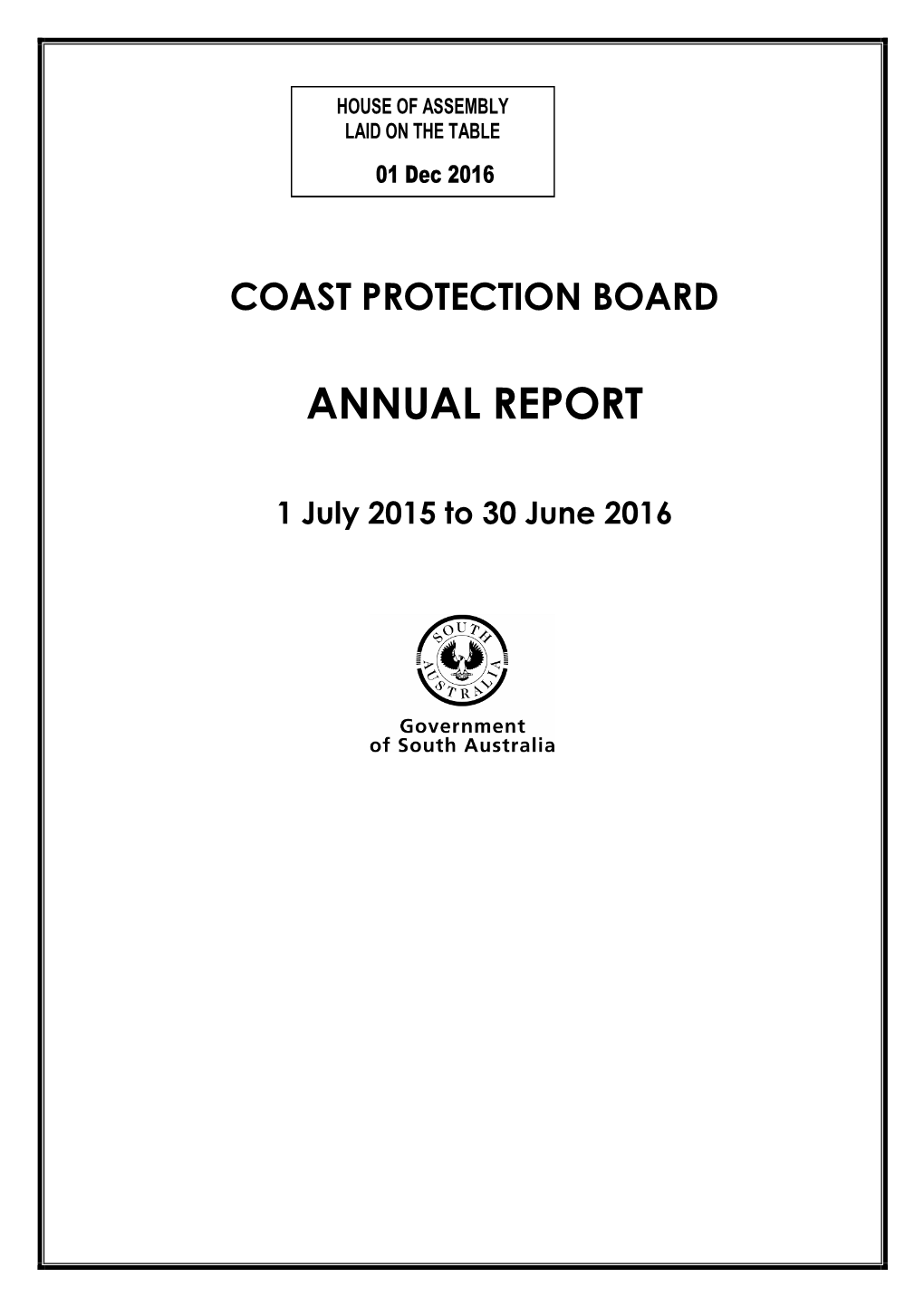 Coast Protection Board Annual Report 2015-16