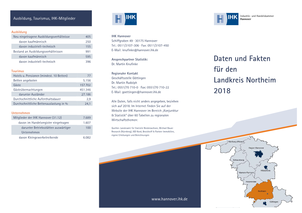 Daten Und Fakten Für Den Landkreis Northeim 2018