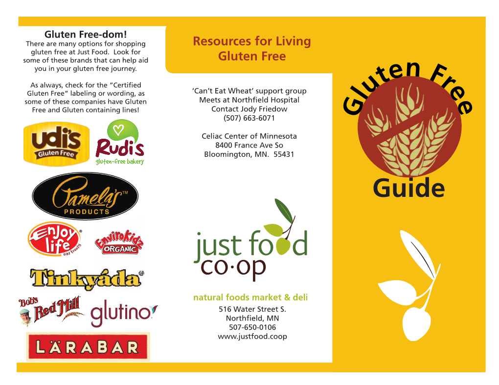 Gluten Free-Dom! There Are Many Options for Shopping Resources for Living Gluten Free at Just Food