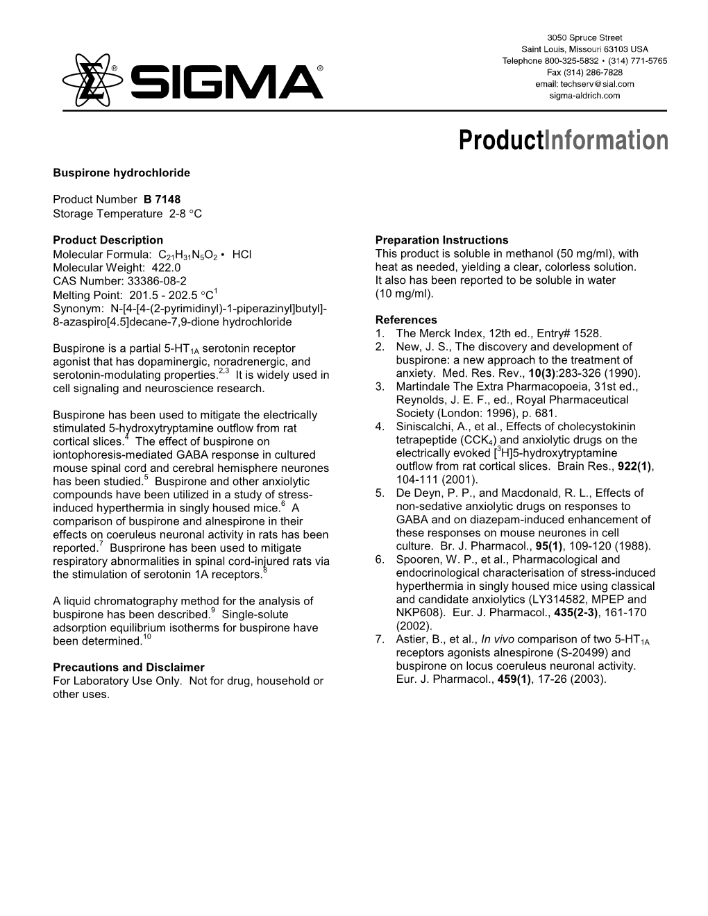 Buspirone Hydrochloride