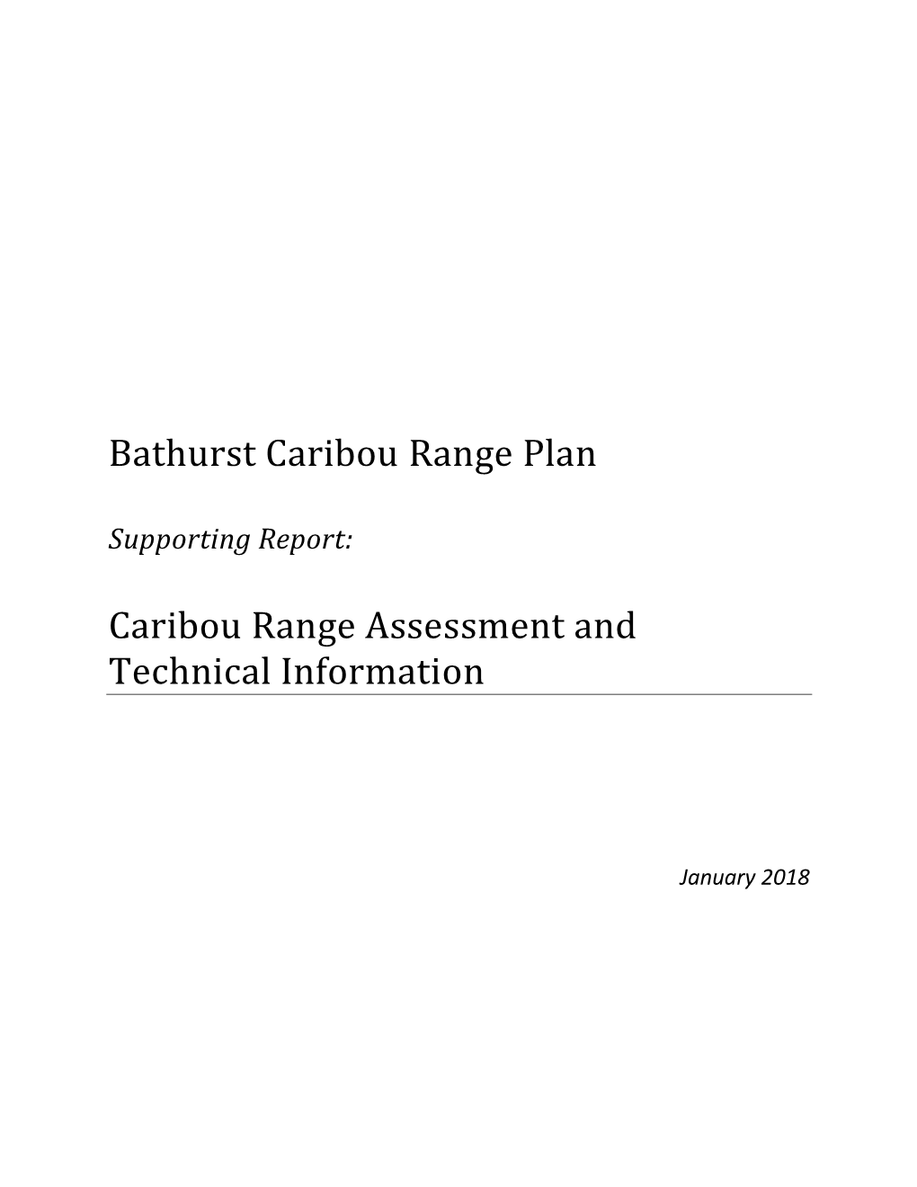 Bathurst Caribou Range Plan