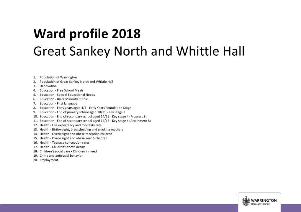 Great Sankey North and Whittle Hall Ward