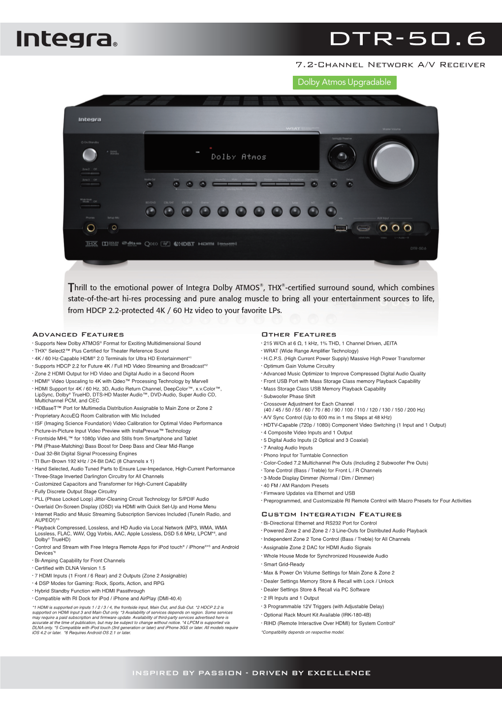 DTR-50.6 7.2-Channel Network A/V Receiver