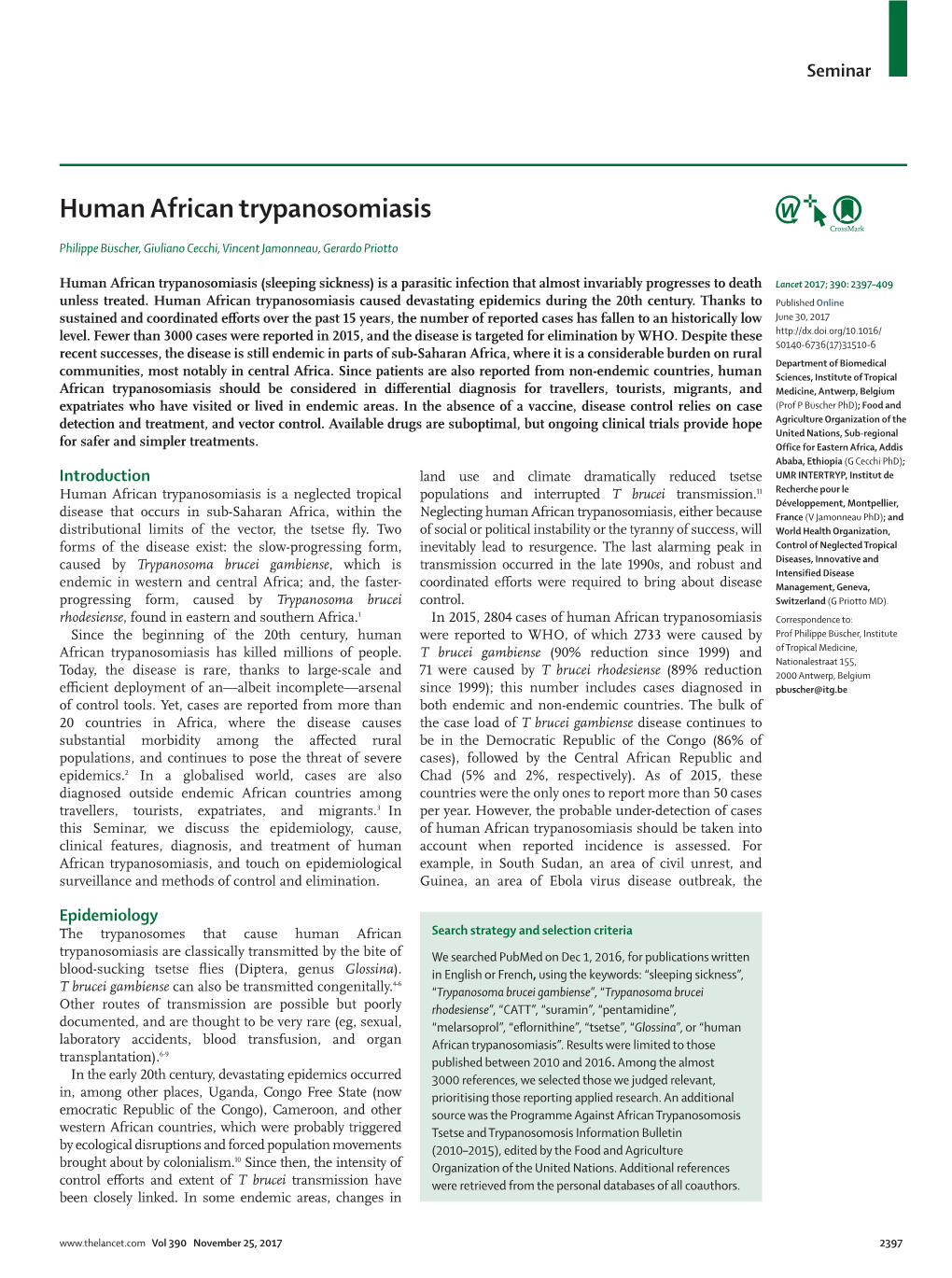 Human African Trypanosomiasis