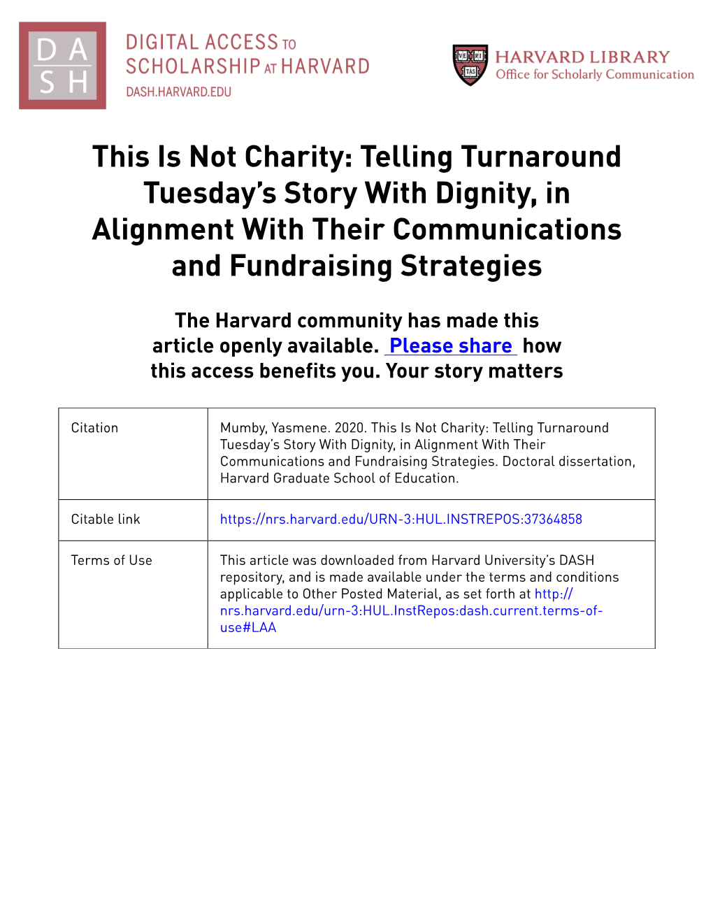 Telling Turnaround Tuesday's Story with Dignity, in Alignment with Their Communications and Fundraising S