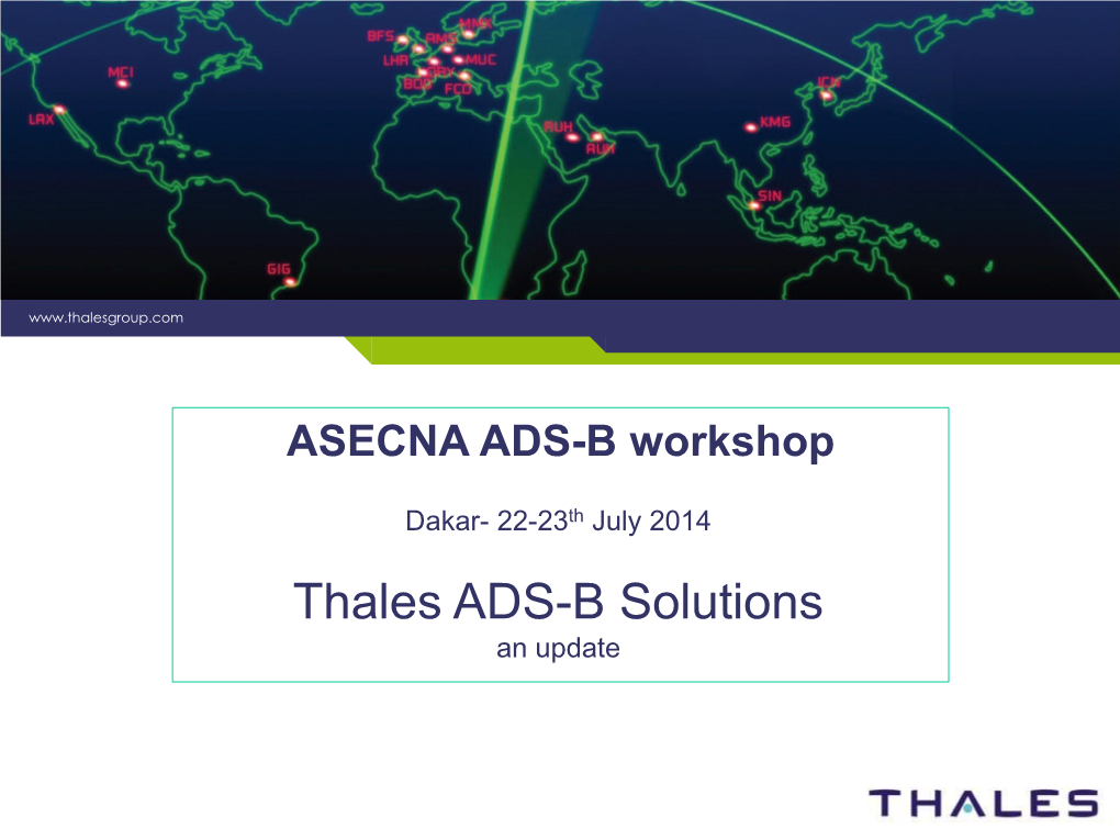 ASECNA ADS-B Workshop