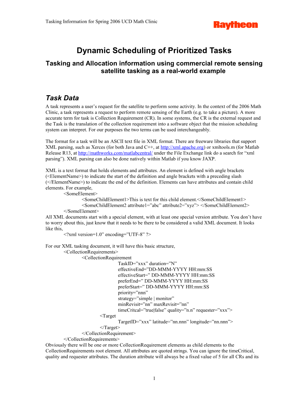 Payload Scheduling with Dynamic (Re)Tasking