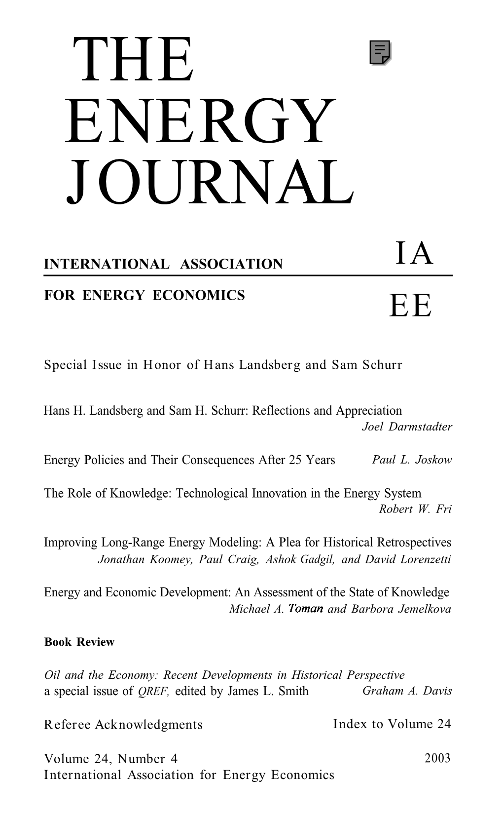 The Energy Journal