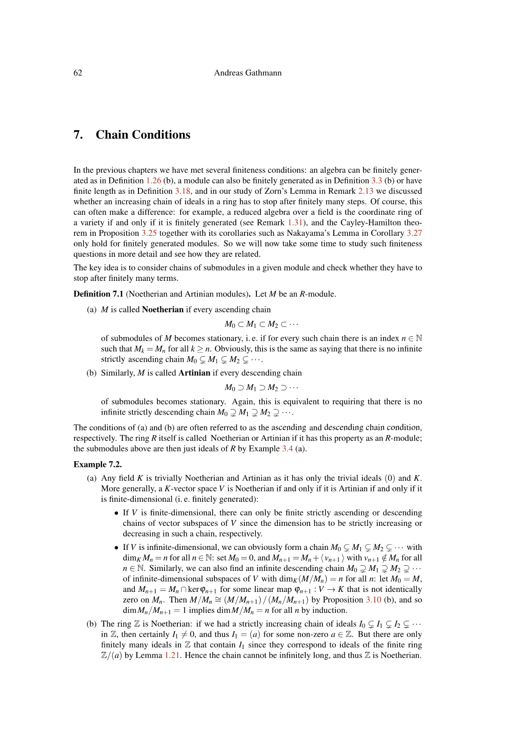 7. Chain Conditions