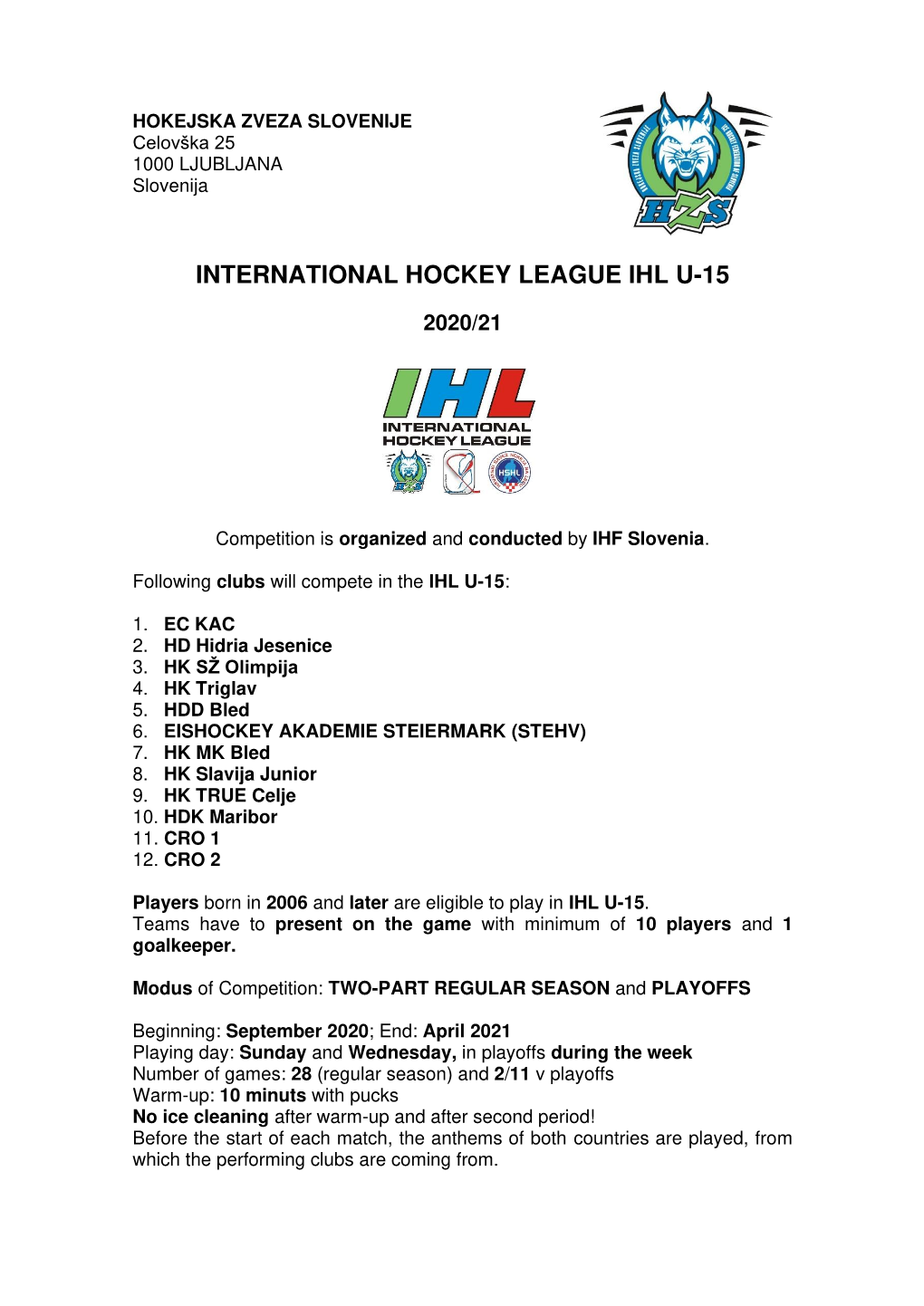 International Hockey League Ihl U-15