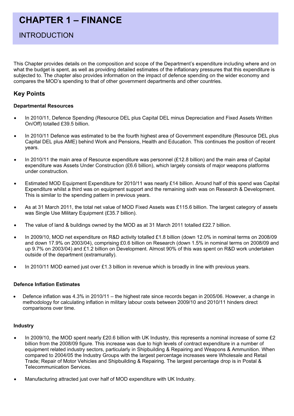 Chapter 1 – Finance