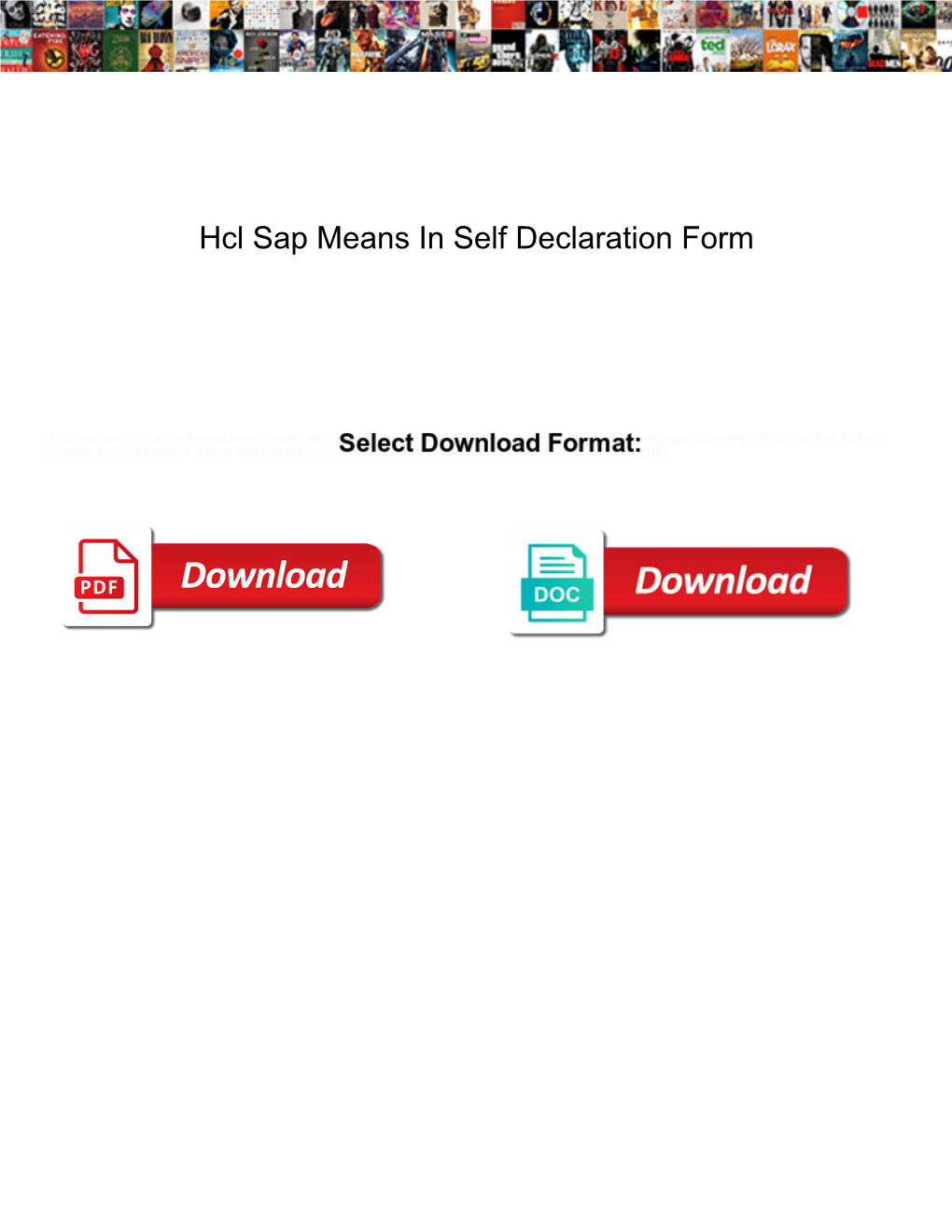 Hcl Sap Means in Self Declaration Form