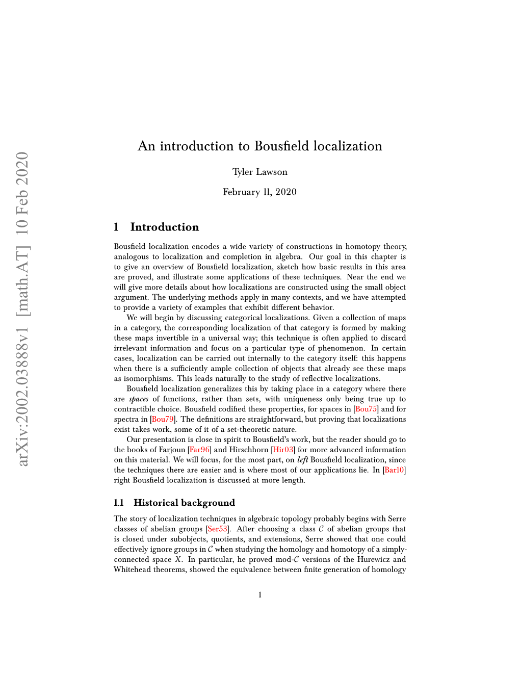 An Introduction to Bousfield Localization