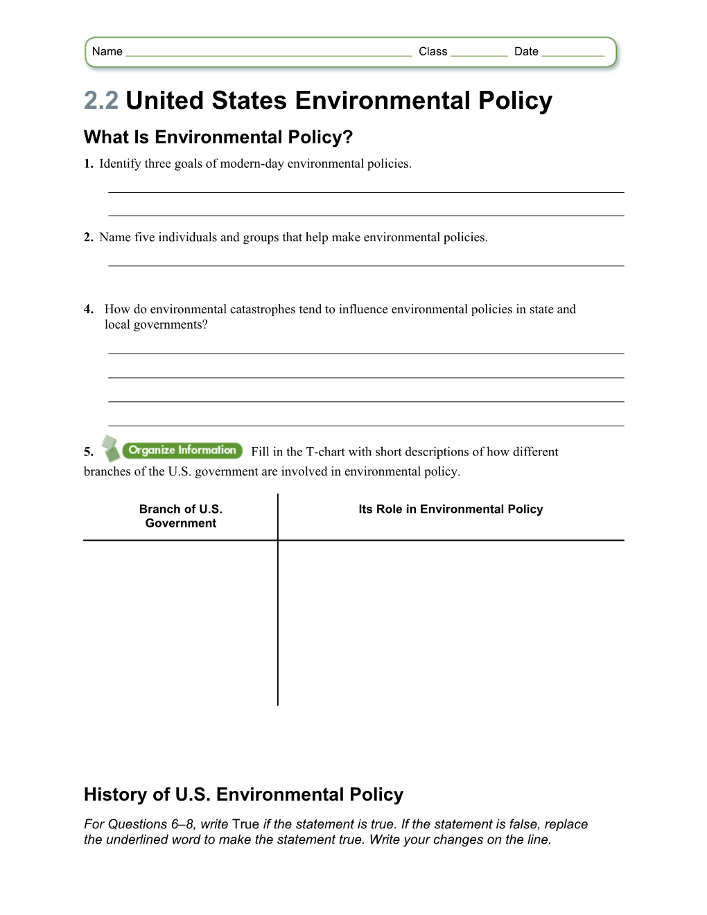 2.2 United States Environmental Policy