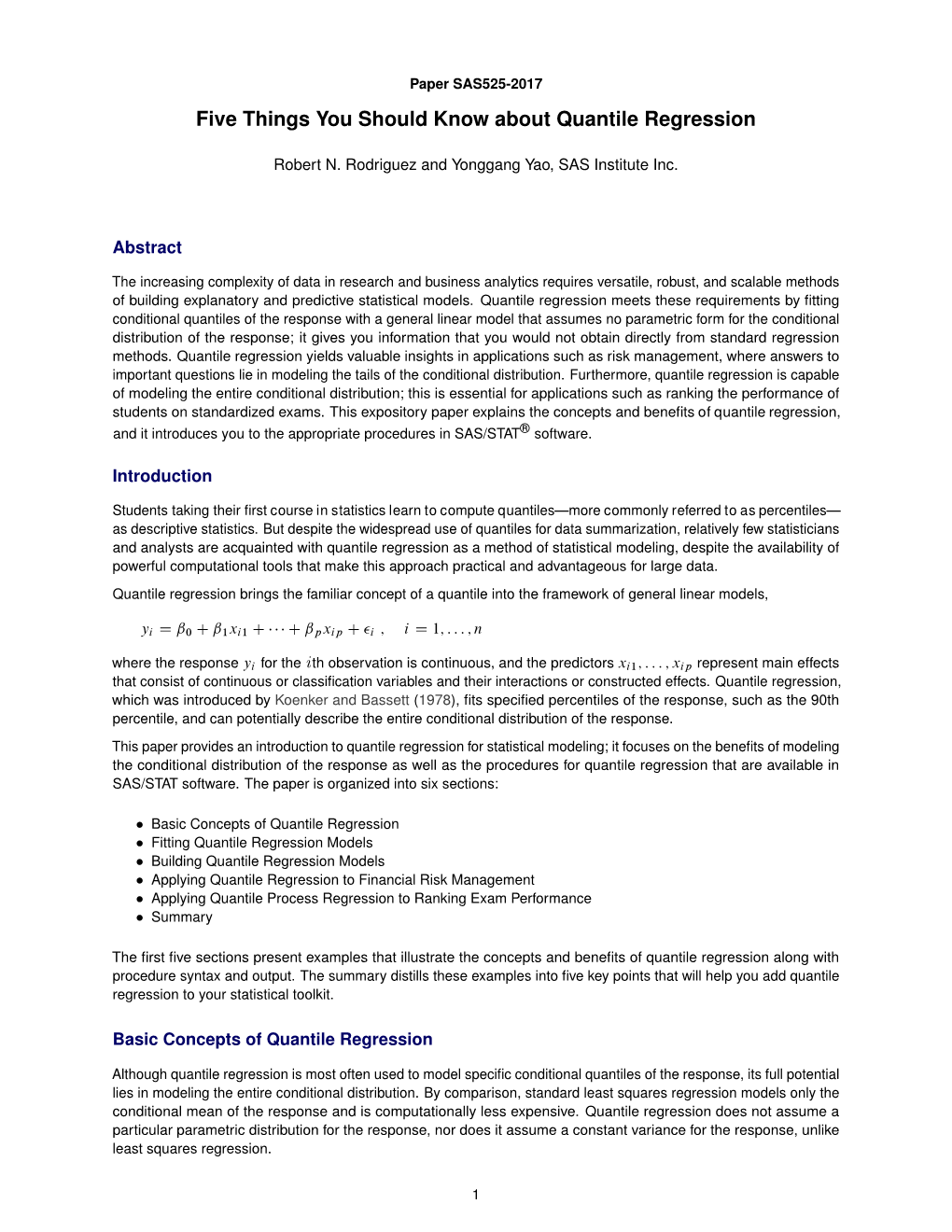 Five Things You Should Know About Quantile Regression