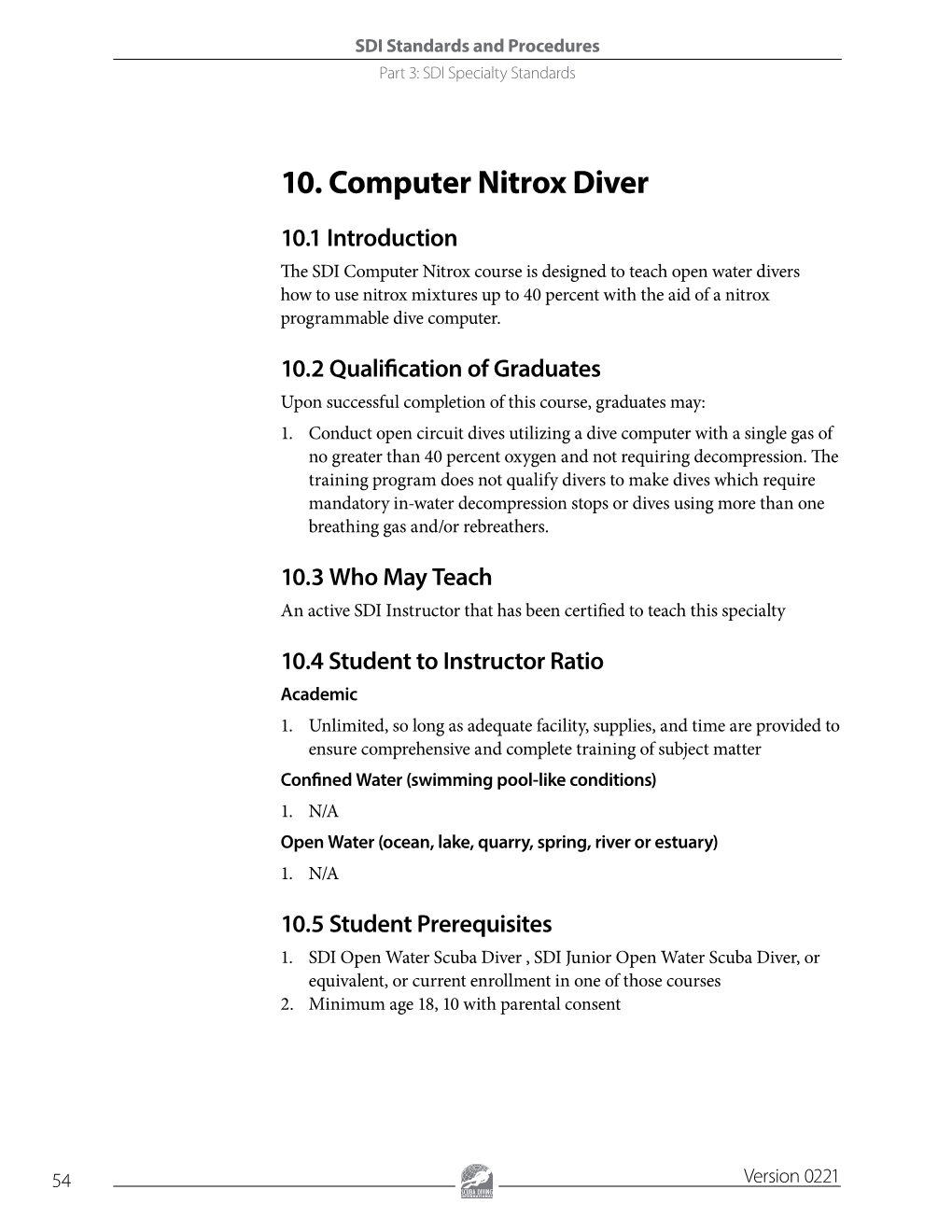 10. Computer Nitrox Diver