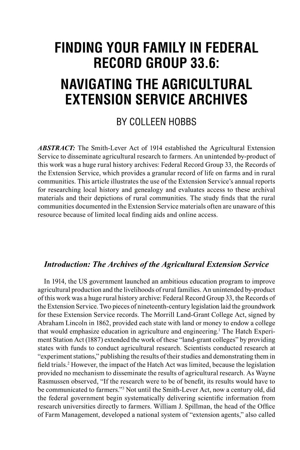 Navigating the Agricultural Extension Service Archives