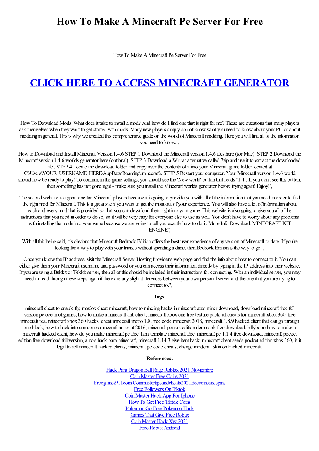 How to Make a Minecraft Pe Server for Free