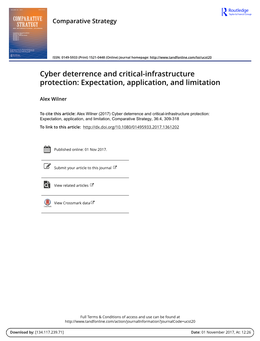 Cyber Deterrence and Critical-Infrastructure Protection: Expectation, Application, and Limitation