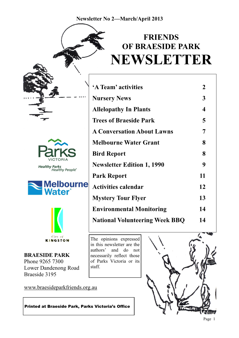 Newsletter No 2—March/April 2013