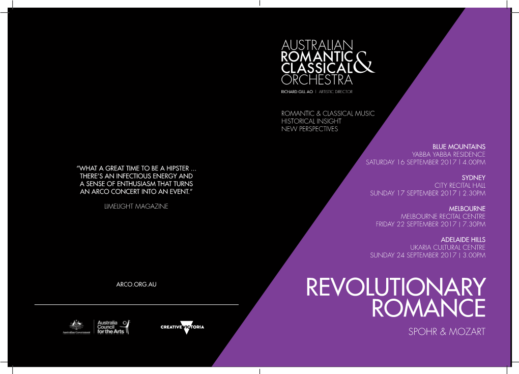 Revolutionary Romance Arco Chamber Soloists Spohr & Mozart