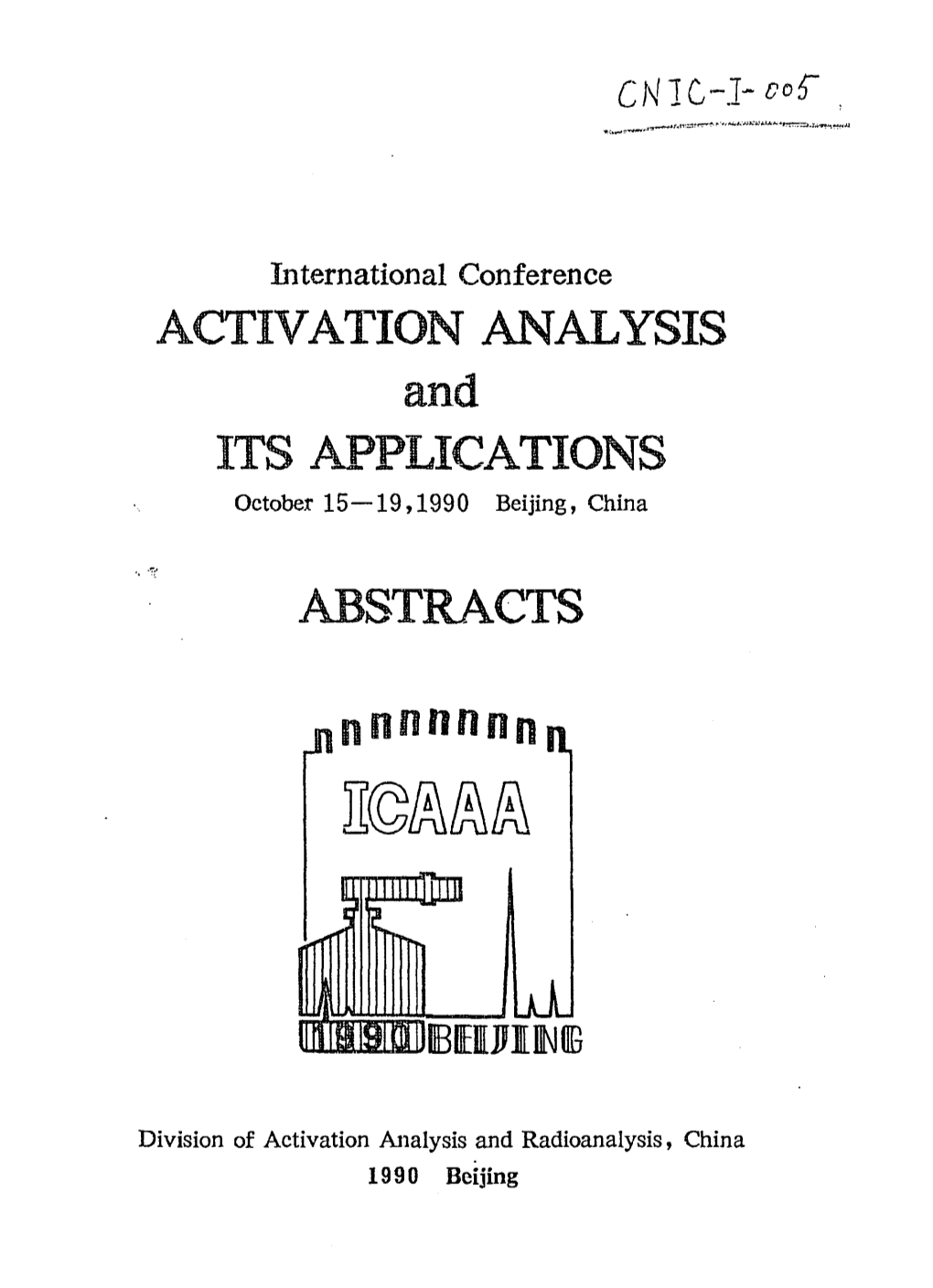 Activation Analysis Abstracts