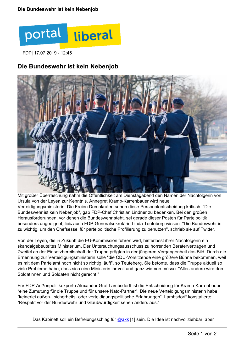 Die Bundeswehr Ist Kein Nebenjob
