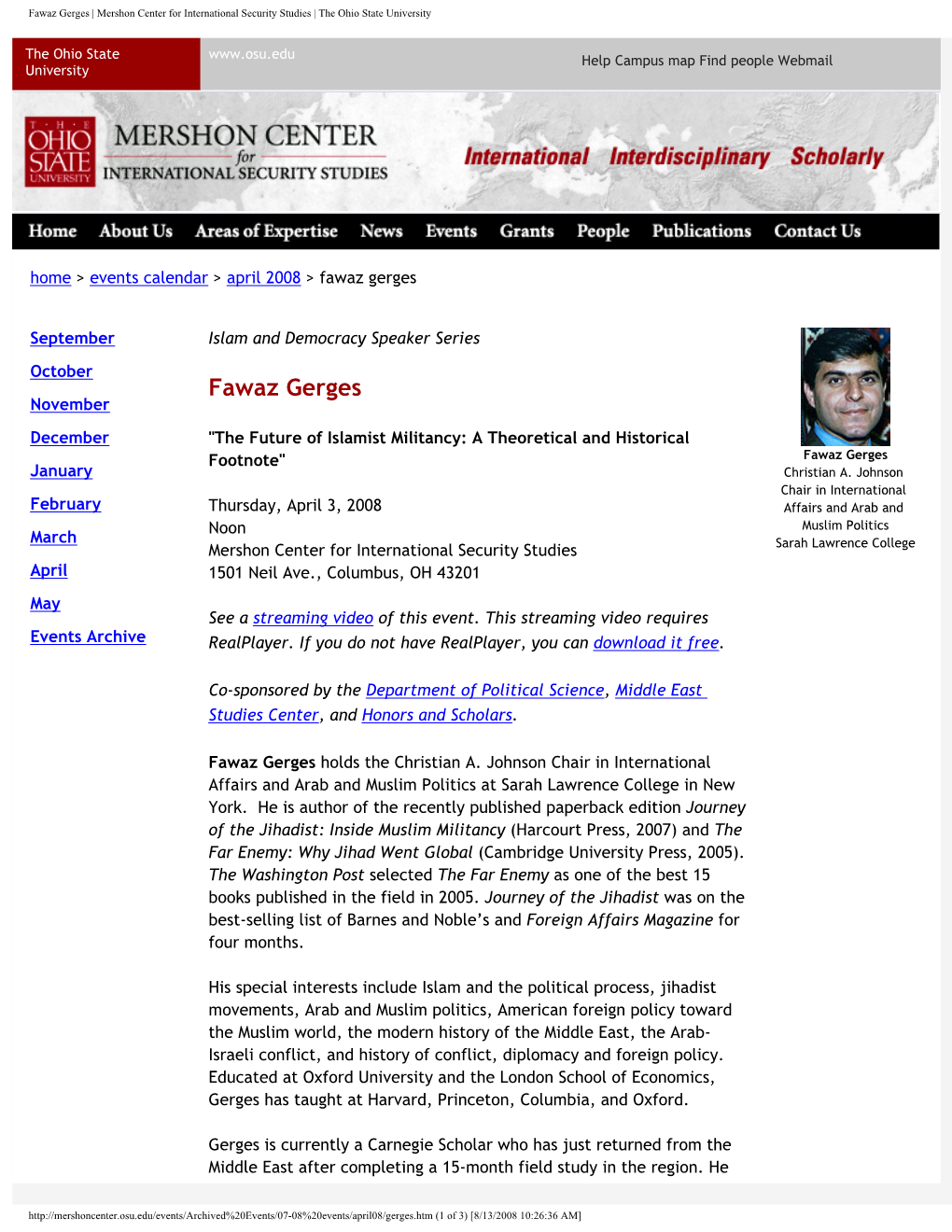 Fawaz Gerges | Mershon Center for International Security Studies | the Ohio State University