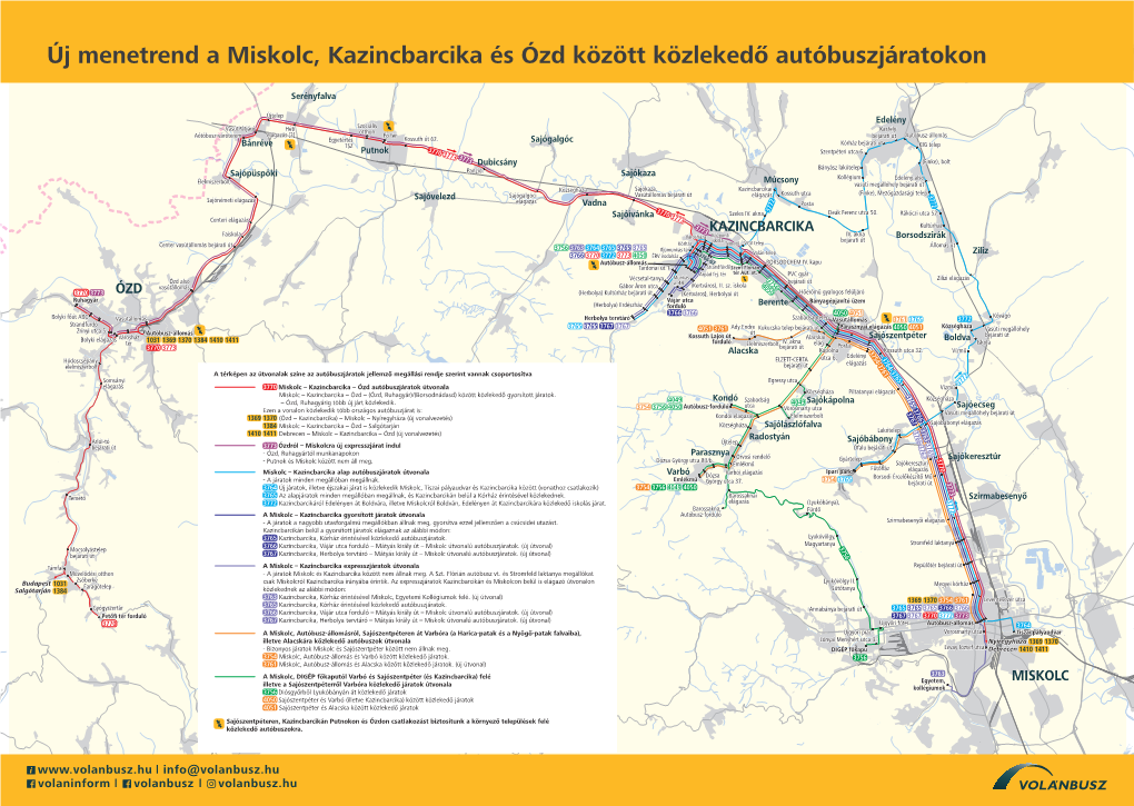 Új Menetrend a Miskolc, Kazincbarcika És Ózd Között