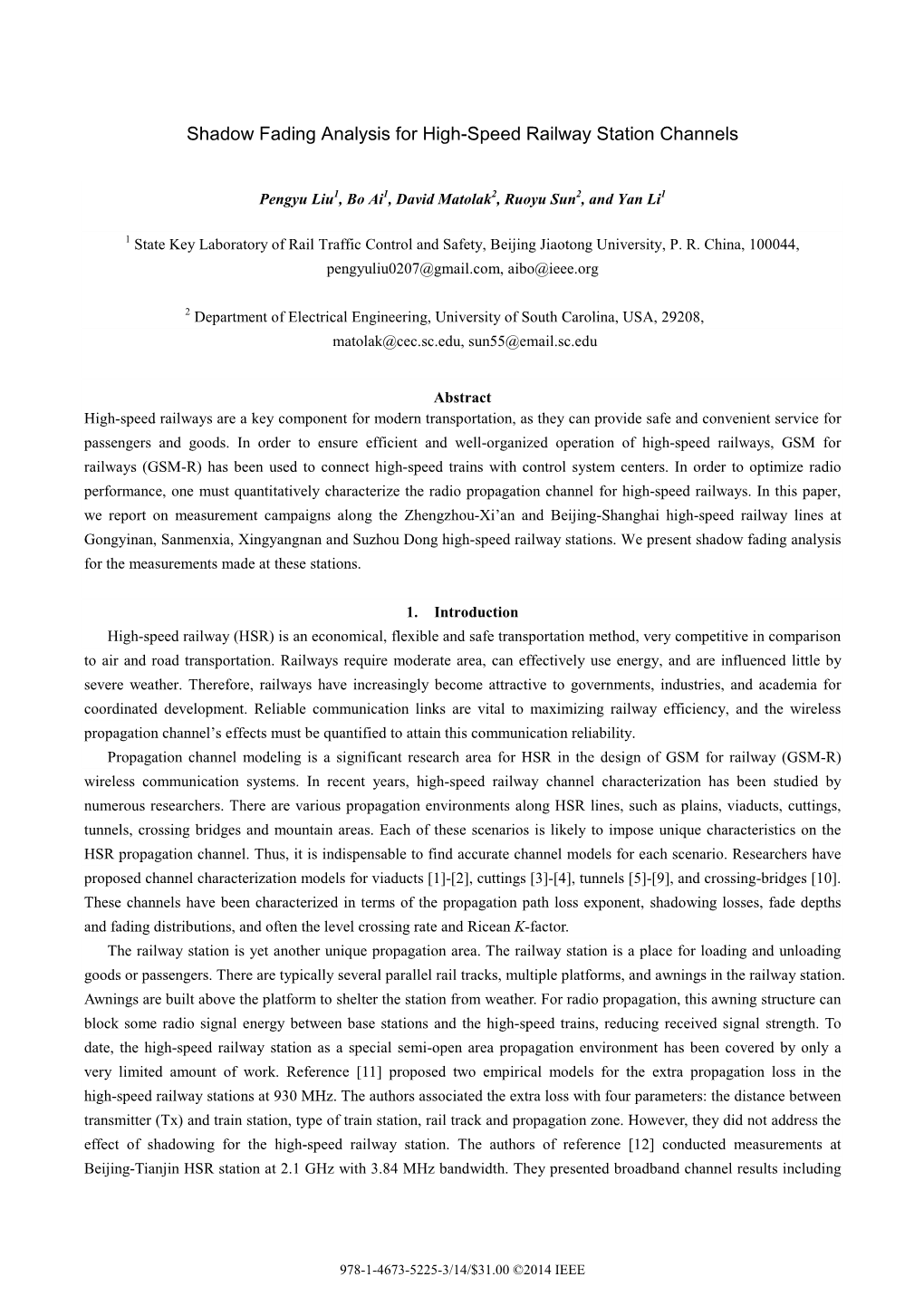 Shadow Fading Analysis for High-Speed Railway Station Channels