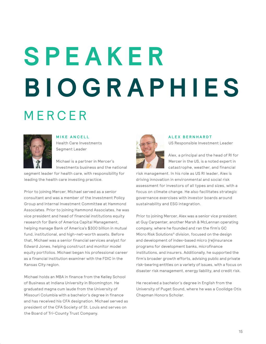 Speaker Biographies