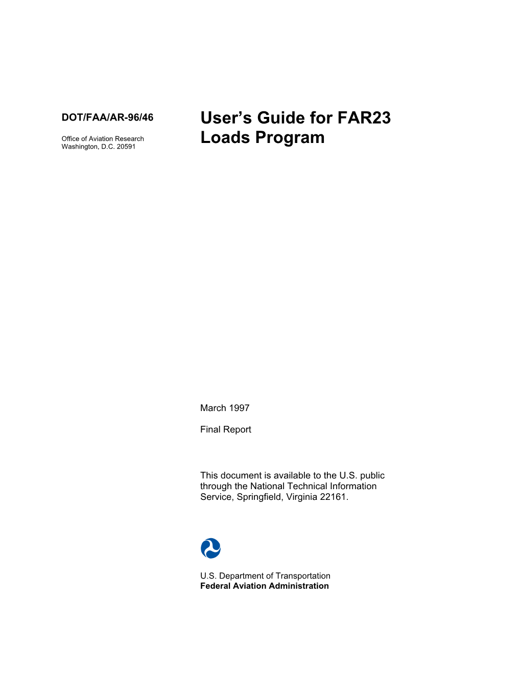 User's Guide for FAR23 Loads Program