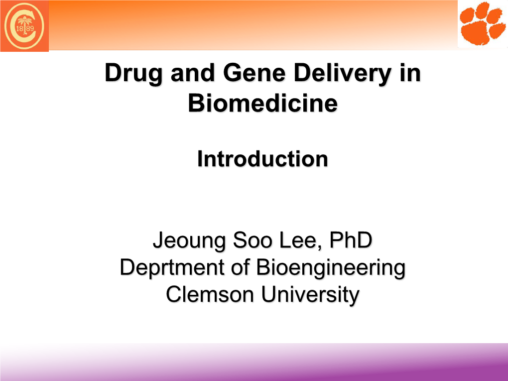 Drug Delivery Systems, and Pharmacokinetics /Pharmacodynamics According to Delivery Route (E.G