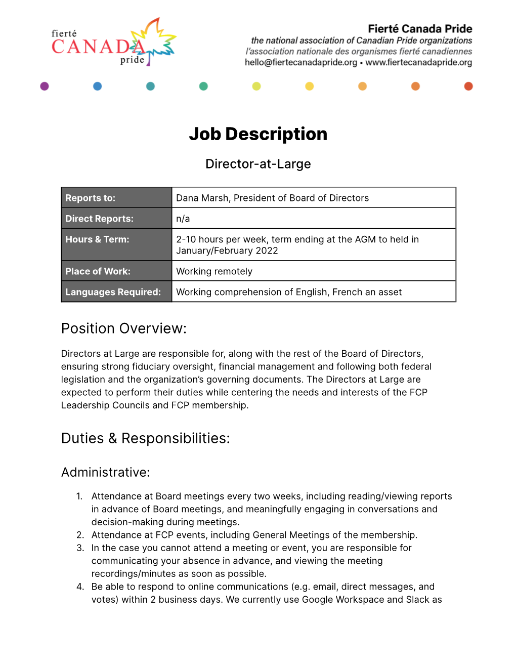 Director-At-Large Job Posting