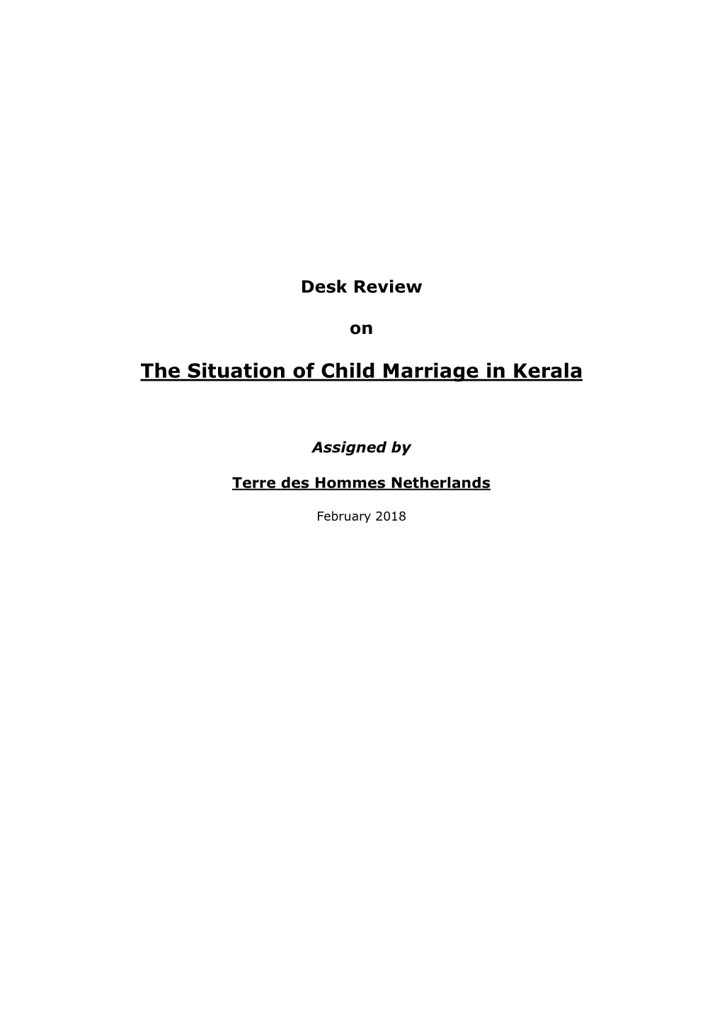 The Situation of Child Marriage in Kerala