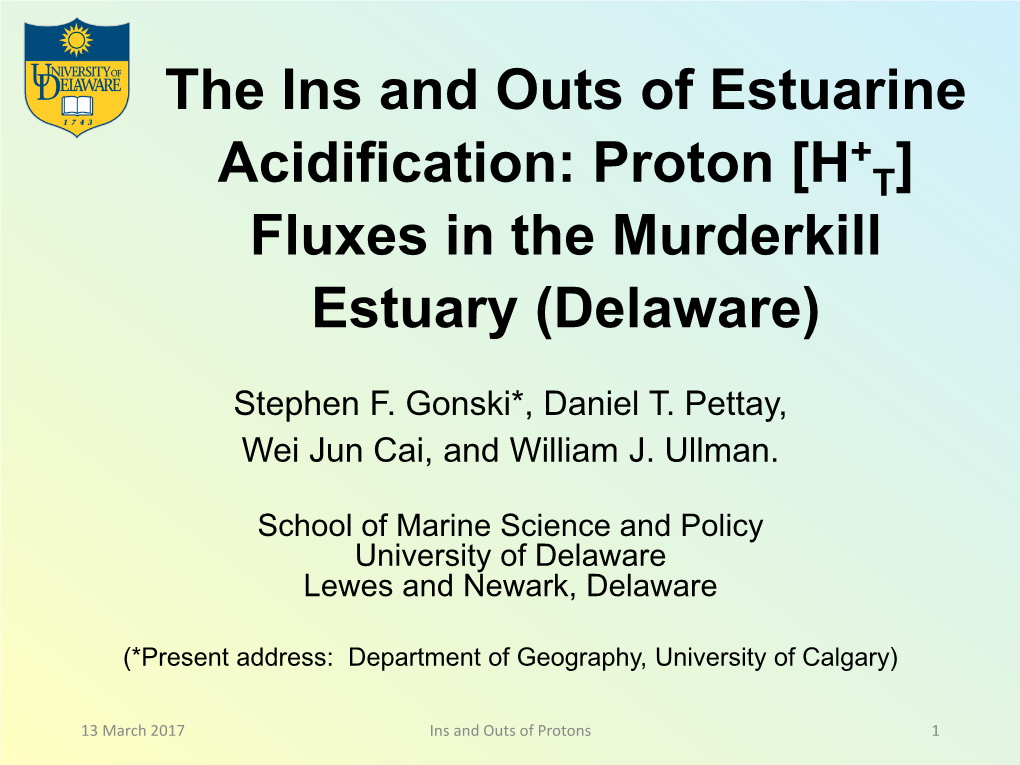 The Ins and Outs of Estuarine Acidification
