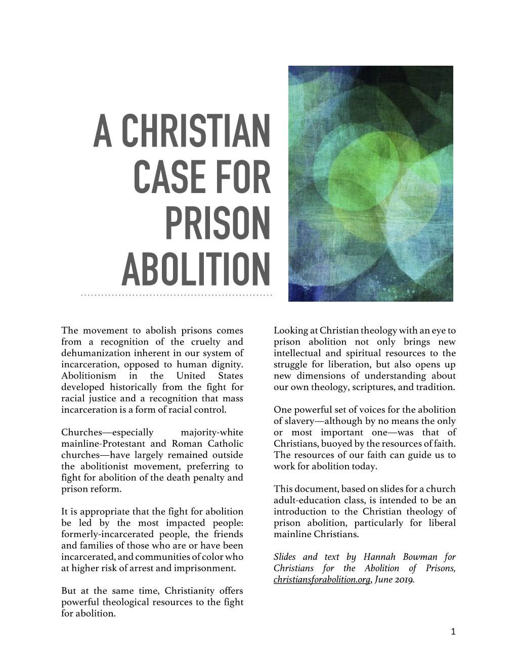 A Christian Case for Prison Abolition