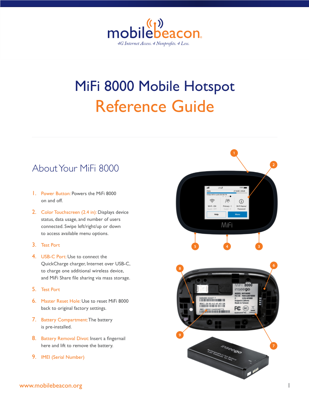 Mifi 8000 Mobile Hotspot Reference Guide